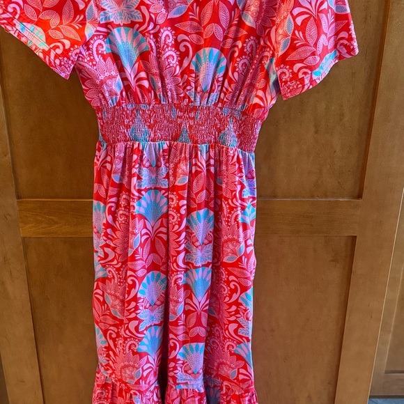 Sugarlips Pink, Red & Blue Boho Maxi Dress | Smocked Waist | Size L | Worn Once - Picture 6 of 6